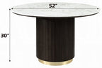 Acme DN03950-5PC 5 pc Clayten espresso finish wood 52" round marble top dining table set