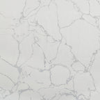 DN04055-5PC 5 pc Koen white and black engineered marble 48" round dining table set grey boucle chairs