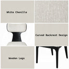 DN04065-66-5PC 5 pc Marioly ash black finish wood 78" oval dining table set white boucle chairs