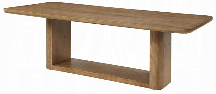 Acme DN04075-7PC 7 pc Zoey oak finish wood mid-century modern dining table set