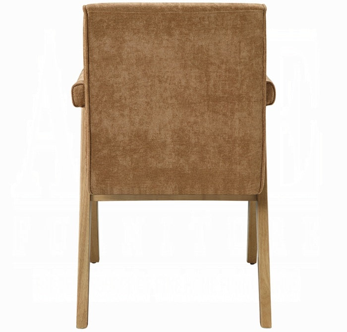 Acme DN04075-7PC 7 pc Zoey oak finish wood mid-century modern dining table set