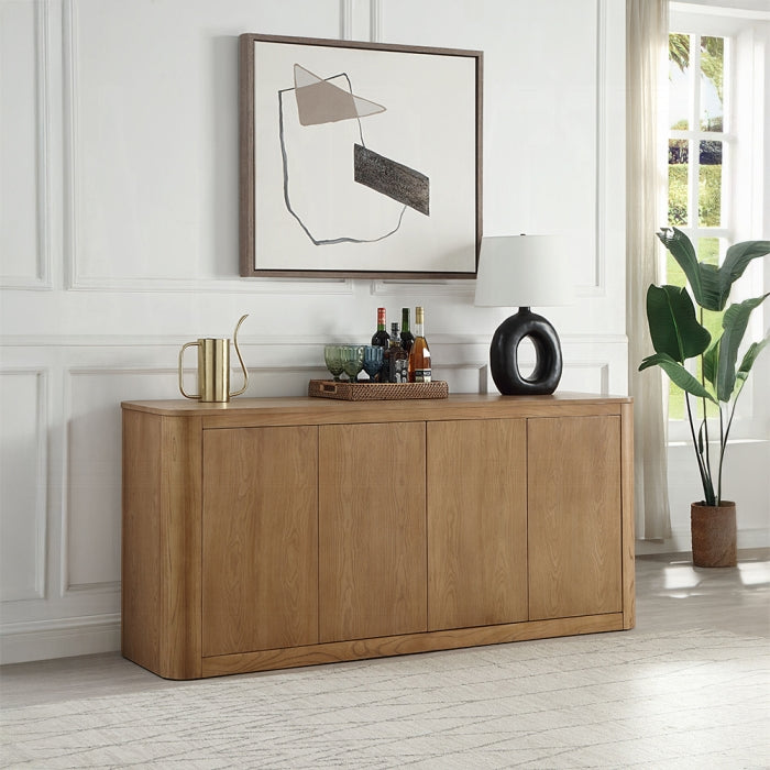 Acme DN04078 Zoey oak finish wood mid-century modern dining buffet server sideboard cabinet