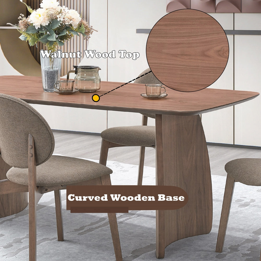 Acme DN04165-5PC 5 pc Hadasa walnut finish wood mid-century modern dining table set