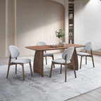 Acme DN04165-5PC 5 pc Hadasa walnut finish wood mid-century modern dining table set