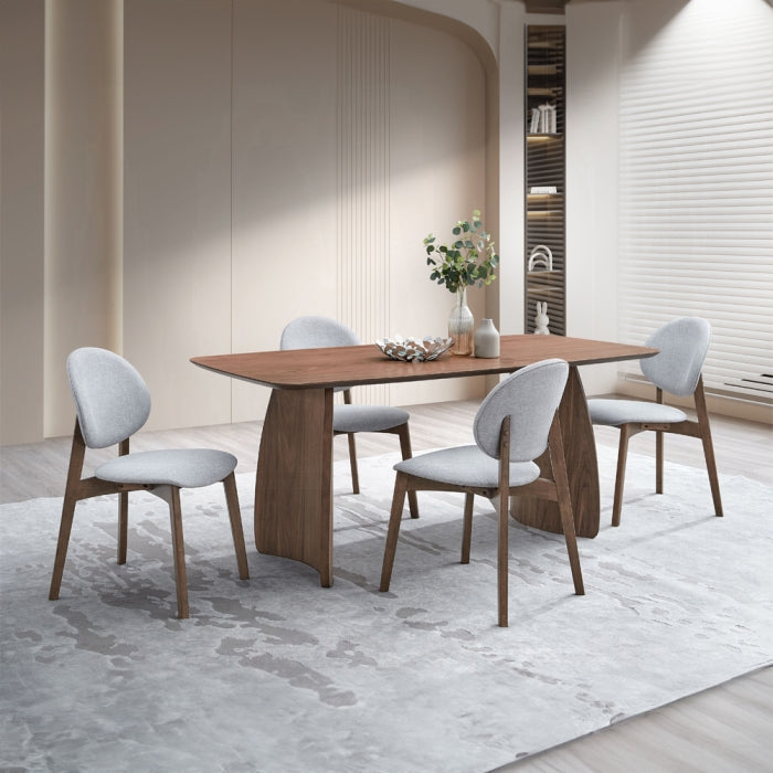 Acme DN04165-5PC 5 pc Hadasa walnut finish wood mid-century modern dining table set