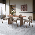 Acme DN04165-5PC 5 pc Hadasa walnut finish wood mid-century modern dining table set