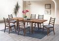 Acme DN04170-7PC 7 pc Mayah walnut finish wood mid century modern dining table set grey chairs