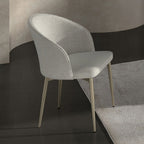 Acme DN04295-7PC 7 pc Cora golden champagne finish rounded edge white ceramic marble top dining table set