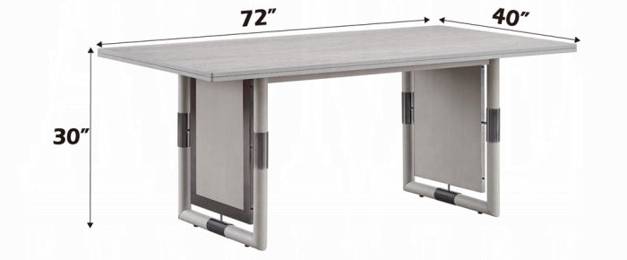 DN04310-7PC 7 pc Marta natural grey finish wood dining table set