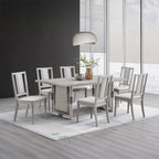 DN04310-7PC 7 pc Marta natural grey finish wood dining table set