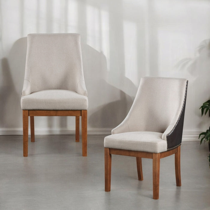 Acme DN04395-7PC  7 pc Gilsea brown finish wood chevron parquet design top dining table set