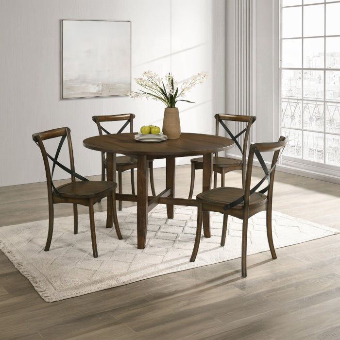 Kaelyn Dark Oak 47" Round Dining Table Set – DN04560-5PC