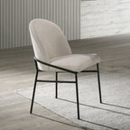 Lark Black Metal Frame & Travertine Top 79" 7-Piece Dining Table Set – DN04675-7PC
