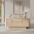 Acme DN04748  Inca travertine stone top mid century modern buffet sideboard server cabinet
