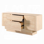 Acme DN04748  Inca travertine stone top mid century modern buffet sideboard server cabinet
