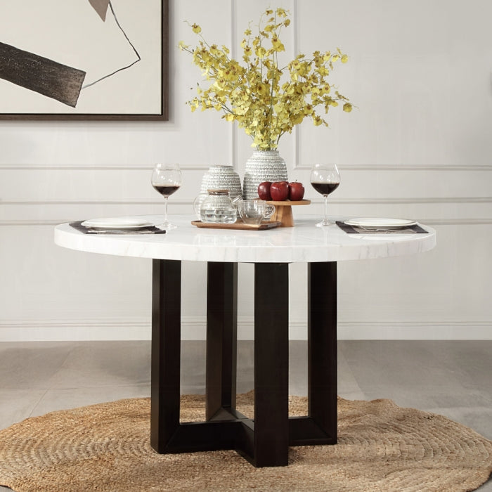 DN05205-5PC Espresso Wood Marble Top 54