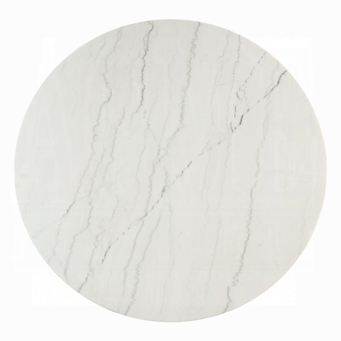 Acme DN05205-5PC  5 pc Edwyn 54" round marble top espresso finish wood dining table set