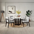 Acme DN05205-5PC  5 pc Edwyn 54" round marble top espresso finish wood dining table set