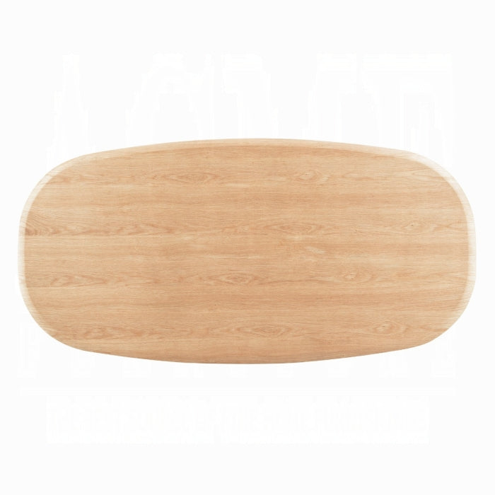 Ogin Light Oak & Travertine 87" 7-Piece Dining Table Set – DN07070-7PC