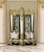 Acme DN60003 2 pc Desiderius antique gold finish wood 18th century french inspired baroque ornate Curio