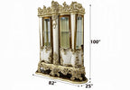 Acme DN60003 2 pc Desiderius antique gold finish wood 18th century french inspired baroque ornate Curio