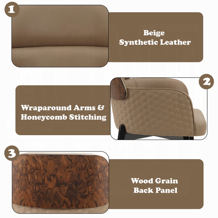 Acme DN60020-7PC 7 pc Jamonica wood grain finish top gold pedestal bases mid-century modern 120" dining table set