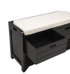 Best Master Arianda 32" Espresso Wood Sofa Entry Bench with Drawers and Cushion – DP103B