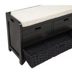 Best Master Arianda 32" Espresso Wood Sofa Entry Bench with Drawers and Cushion – DP103B