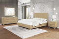 Best Master DP305-4PC 4 pc Houston light oak finish wood with reeded accent design queen bed set