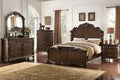 Poundex F9385Q 4 pc Palisades II dark brown finish wood carved headboard queen bedroom set