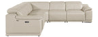 Global United 9762BG-5PC 5 pc DivanItalia beige italian leather power reclining sectional sofa adjustable headrests