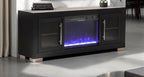 FM-AC415BK-TV Dorrit 60" wide black finish wood LED fireplace with heat
