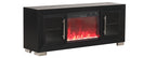 FM-AC415BK-TV Dorrit 60" wide black finish wood LED fireplace with heat