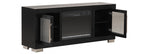 FM-AC415BK-TV Dorrit 60" wide black finish wood LED fireplace with heat