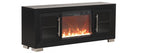 FM-AC415BK-TV Dorrit 60" wide black finish wood LED fireplace with heat