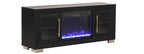 FM-AC415BK-TV Dorrit 60" wide black finish wood LED fireplace with heat
