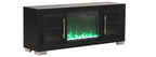 FM-AC415BK-TV Dorrit 60" wide black finish wood LED fireplace with heat