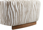 FM-AC6007BG Niobe beige zebra print chenille fabric accent chair dark walnut exposed wood accents