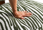 FM-AC6007GR Niobe green zebra print chenille fabric accent chair dark walnut exposed wood accents