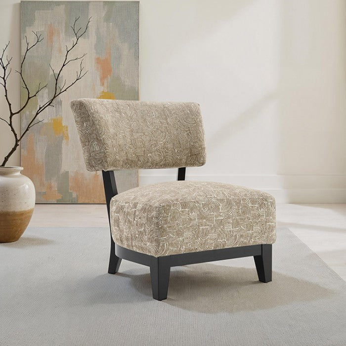 FM-AC6008BG Aveni beige subtle abstract textured fabric accent chair ...