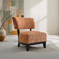 FM-AC6008OR Aveni orange subtle abstract textured fabric accent chair black exposed wood accents and legs