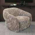 FM-AC6013BR-SW Pyrena birche brown fabric swivel barrell back accent side chair