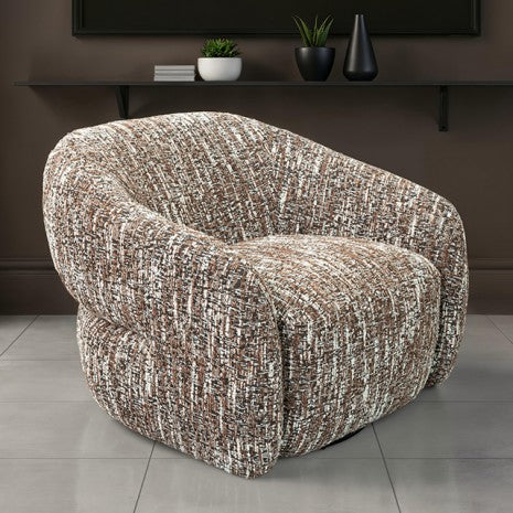 FM-AC6013BR-SW Pyrena birche brown fabric swivel barrell back accent side chair