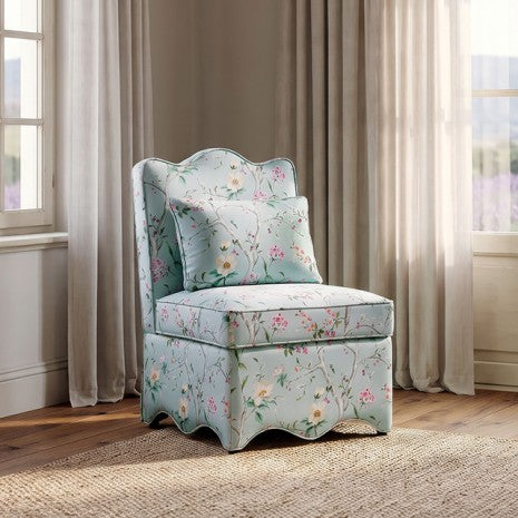 Hemsworth Chinoiserie Pale Blue/Peach French Farmhouse Accent Chair – FM-AC6016CHPB-3A