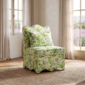 Hemsworth Seaside Cabbage Rose Green/White French Farmhouse Accent Chair – FM-AC6016SEGR-3A