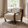 Niari Egret Beige Chenille Mid-Century Modern Accent Chair with Walnut Frame – FM-AC6714EMBG-CH