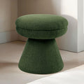 FM-AC8002GR Cynthia green shearling teddy like fabric mushroom shaped design round top ottoman bench stool