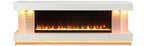 FM-AC8009WH-TV Peseux 71" wide white finish wood TV stand LED fireplace with heater