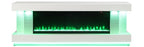 FM-AC8009WH-TV Peseux 71" wide white finish wood TV stand LED fireplace with heater
