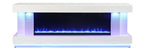 FM-AC8009WH-TV Peseux 71" wide white finish wood TV stand LED fireplace with heater